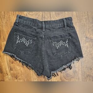 SHEIN shorts black with flame detain women's small